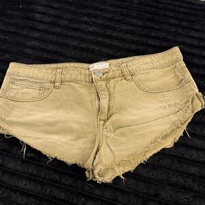 Free People Khaki Jean Shorts